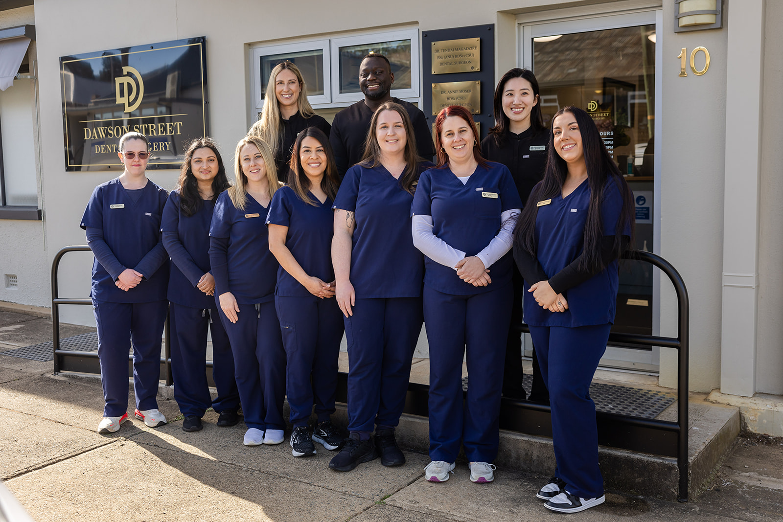The Dawson Street Dental team outside the practice